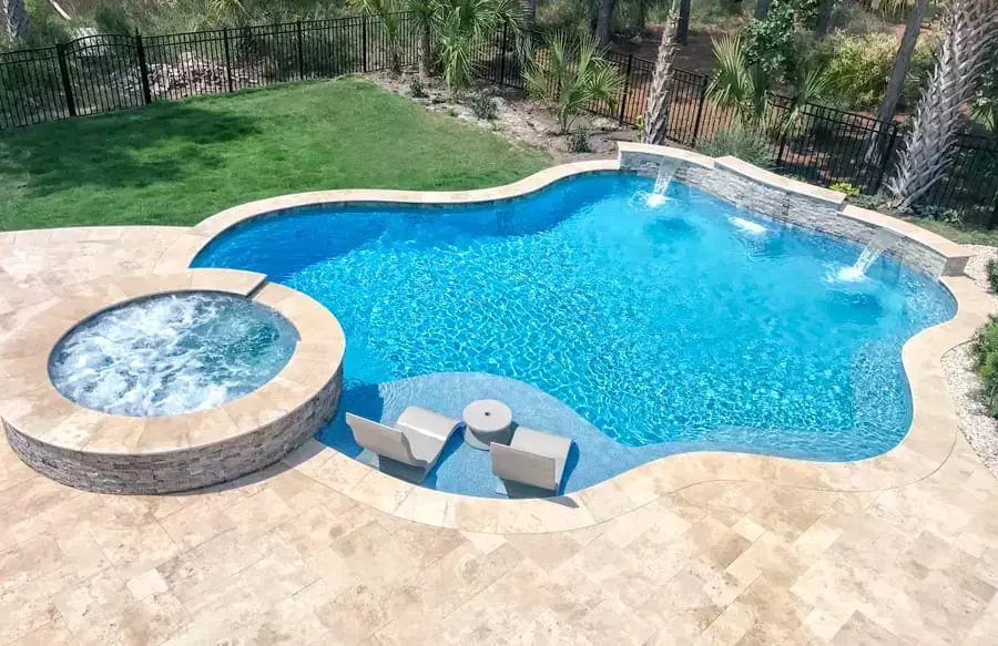 Modern geometric inground pool