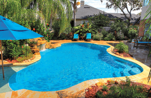 Custom backyard pool and spa combination