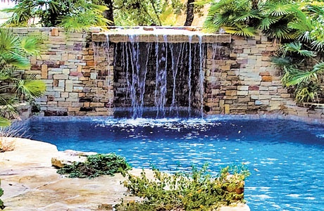 Custom gunite pool with waterfall grotto